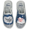 OVEJA - Zapatillas de casa para mujer en marino con mensaje Good Night