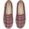 Zapatillas de casa cerradas para mujer en estampado de cuadros en color rojo