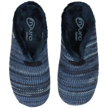 Zapatillas de casa para mujer en lana sin talón con plantillas extraíbles