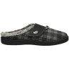 Zapatillas de casa para hombre con plantillas extraibles de gel plumaflex con velcro y cuadros en color gris