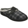 Zapatillas de casa para hombre con plantillas extraibles de gel plumaflex con velcro y cuadros en color gris