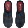 Zapatillas de casa de rayitas para hombre con plantillas de gel plumaflex en azul marino