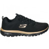Skechers 12615 negro con borde dorado - Zapatillas de cordones con plantilla de gel