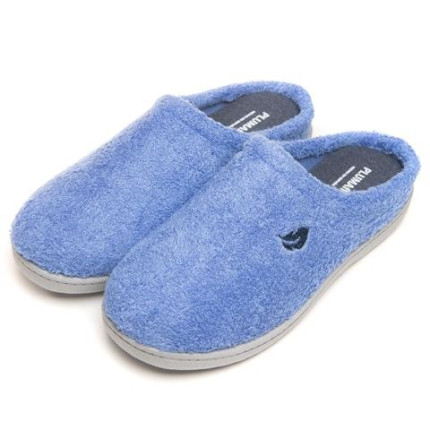 Zapatillas de casa para mujer de plumaflex en toalla azul claro