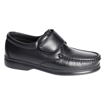 CALZALINE C-330 negro - Zapatos para hombre muy cómodos en piel con cierre de velcro