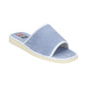 Zapatillas de casa de mujer en toalla con la puntera abierta en azul aguamar