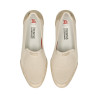 Treintas 3952 beige - Zapatos de piel con cuña tipo mocasín con cierre de velcro en tela beige