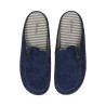Zapatillas de casa para hombre en rizo azul marino con la puntera cerrada y plantilla extraible