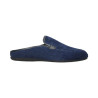 Zapatillas de casa para hombre en rizo azul marino con la puntera cerrada y plantilla extraible