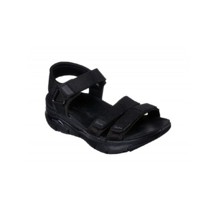 Sandalias Skechers 119305 negro - Sandalias con pequeña plataforma y cierre de velcro supercomodas