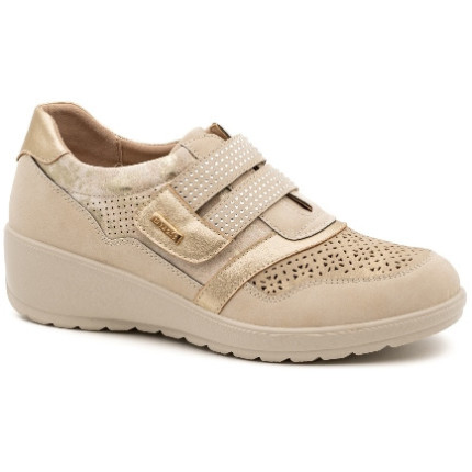 MYSOFT 212 BEIGE - Zapatillas de velcro tipo zapatos