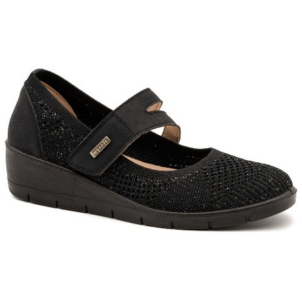 MYSOFT 208 negro - Zapatos tipo merceditas con cierre de velcro