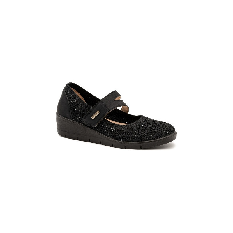 MYSOFT 208 negro - Zapatos tipo merceditas con cierre de velcro