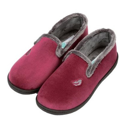 Zapatillas de casa para mujer cerradas en suapel con plantillas plumaflex acolchadas en color granate