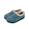 Zapatillas de casa para mujer en paño jaspeado con plantillas plumaflex en color azul marino