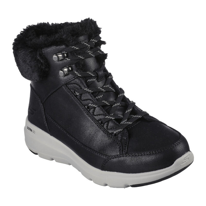 Skechers 144178 negro - Botas cordones microfibra sintética, forro pelo, plantilla gel