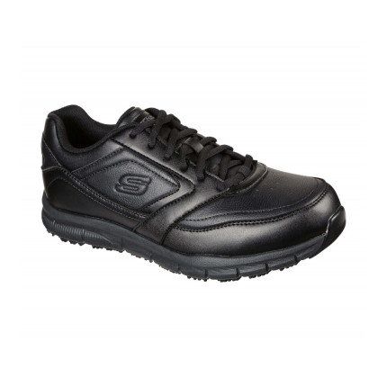 Skechers 77156EC negro - Zapatos de cordones para hombre de piel