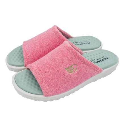 Zapatillas de casa con sistema plumaflex en rizo rosa para mujer