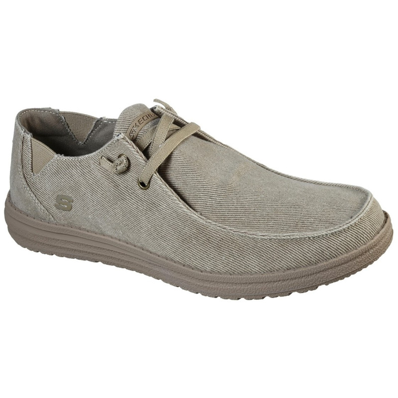 Skechers 66387 taupe - Zapatos para hombre en tela con plantilla extraíble