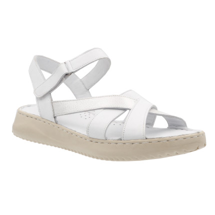 48 horas modelo 4402 blanco - sandalias de piel con plantilla acolchada