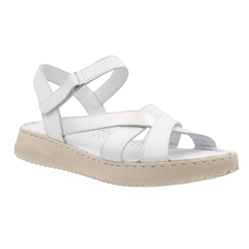 48 horas modelo 4402 blanco - sandalias de piel con plantilla acolchada