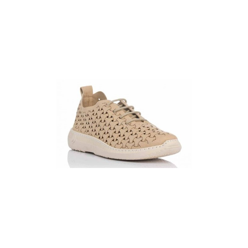 Plumaflex 3702 BEIGE - Zapatos ultracomodos calados de cordones