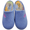 Zapatillas de casa de primavera para mujer fabricadas en algodon tipo chandal color azul