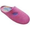 Zapatillas de casa de primavera para mujer fabricadas en algodon tipo chandal color fuxia