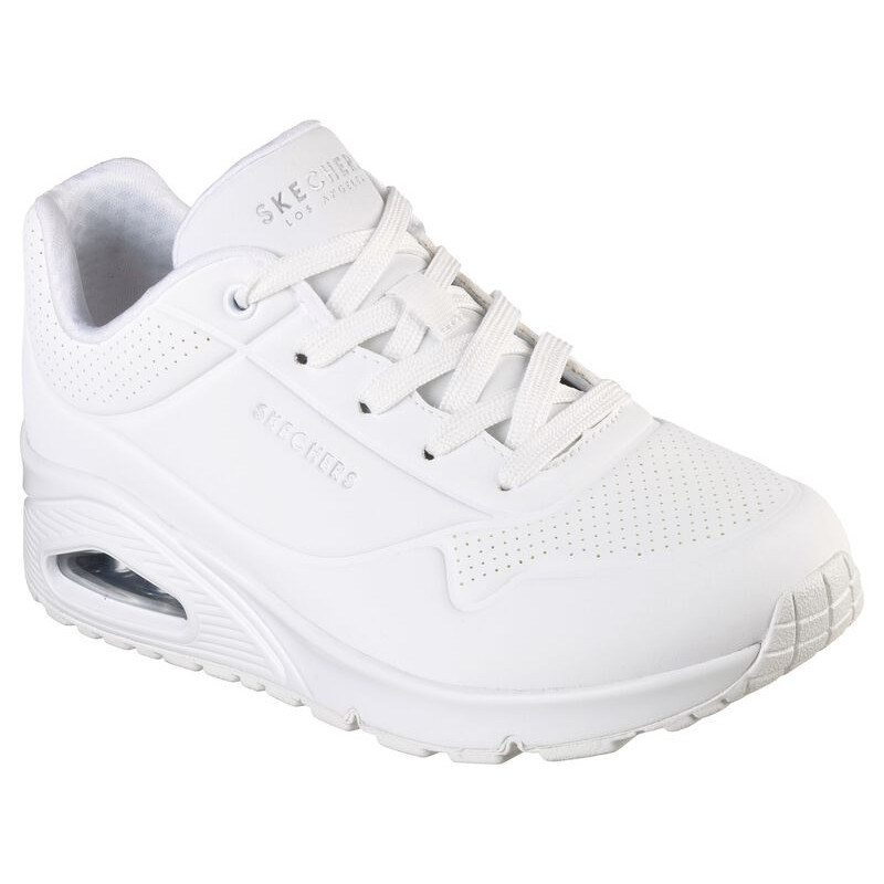 Skechers 73690 blanco con suela blanco - Zapatillas de cordones para mujer con cámara de aire