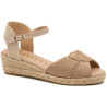 MY SOFT 103 beige- Sandalias con cuña de yute y plantilla acolchada