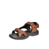 Coronel Tapioca 107 color cuero - Sandalias de hombre en piel acolchadas con velcro