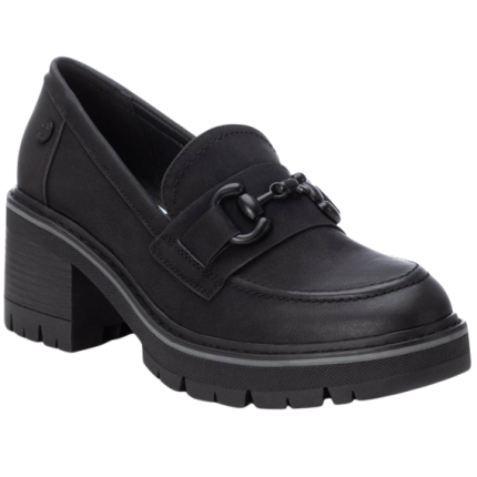 Refresh XTI 171417 negro - Zapatos de tacon de goma en piel con adorno metálico