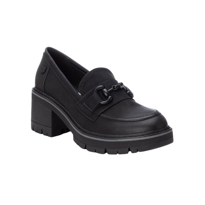 Refresh XTI 171417 negro - Zapatos de tacon de goma en piel con adorno metálico