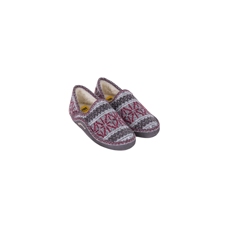 NORDIKAS 200 TEIDE GRIS - Zapatillas de casa para mujer en lana y borrego y suela en ante