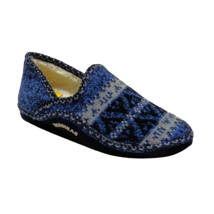 Nordikas 30 azul marino - Zapatillas de casa de lana y borreguillo para hombre