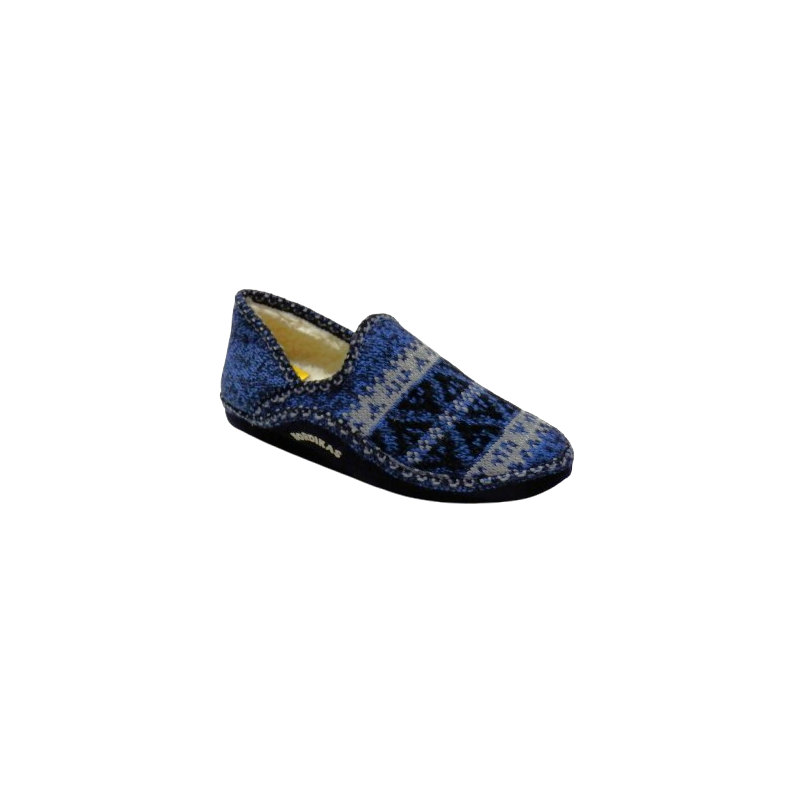 Nordikas 30 azul marino - Zapatillas de casa de lana y borreguillo para hombre