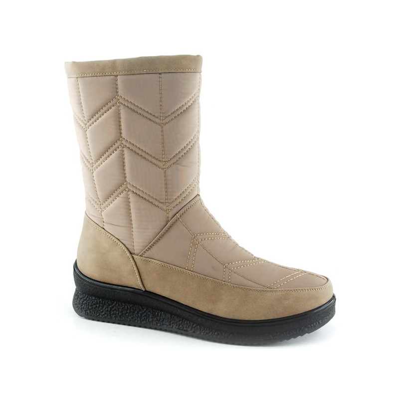 AMARPIES 25349 camel - Botas para mujer con mezcla de materiales