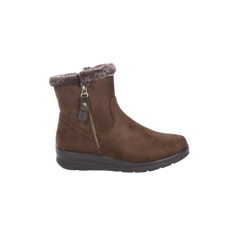 Amarpies 22384 marron - Botin con Pelo Interior y Cremallera Lateral