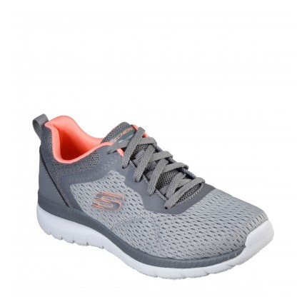 Skechers 12607 gris - Zapatillas de cordones de mujer