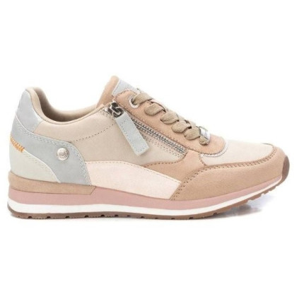 XTI 171503 beige - Zapatillas de piezas para mujer con cierre de cremallera