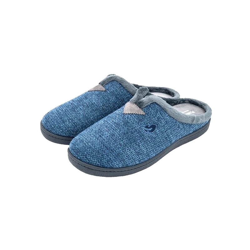 Zapatillas de casa para hombre con sistema confort plumaflex  en tono azul jaspeado