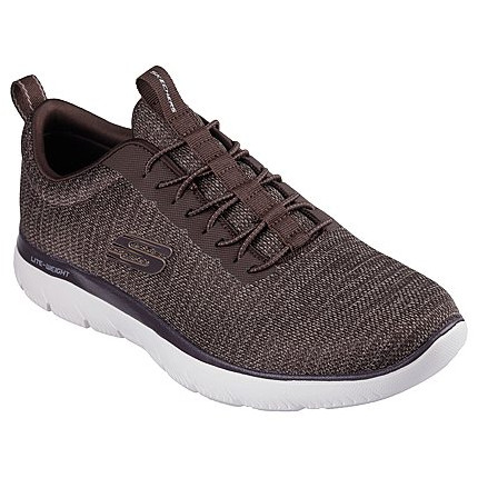 Skechers 232697 marrón. Zapatillas para hombre con cierre de elasticos sin cordones