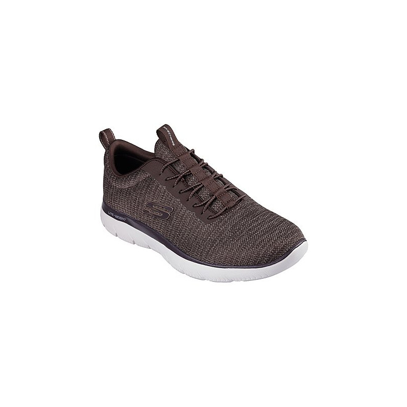 Skechers 232697 marrón. Zapatillas para hombre con cierre de elasticos sin cordones