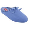 Zapatillas de casa con una lacito para mujer en tejido acolchado en azul jeans - Norteñas 11-664