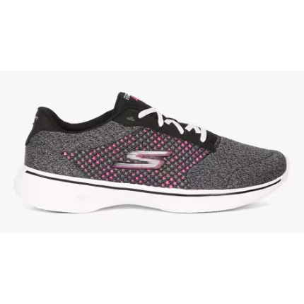 Skechers 14146 gris-negro-fuxia - Zapatillas de cordones para mujer