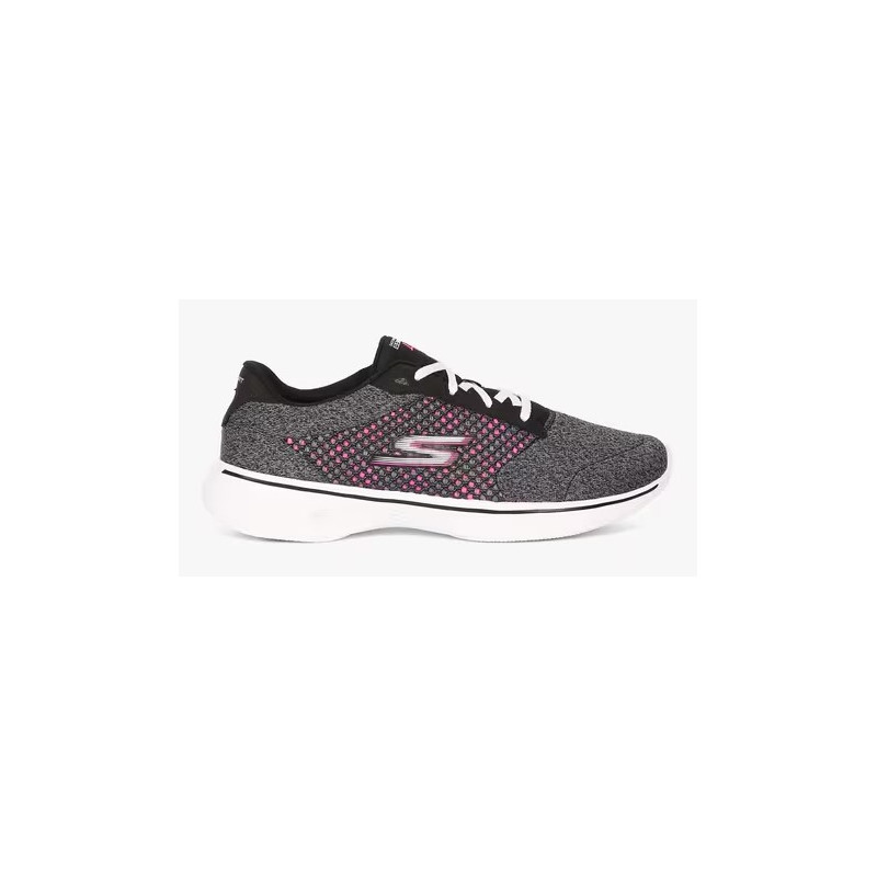 Skechers 14146 gris-negro-fuxia - Zapatillas de cordones para mujer