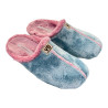 Zapatillas de casa para mujer en suave tejido de color turquesa con forro combinado en malva