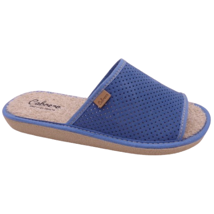 CABRERA 2427 AZUL AZAFATA - Zapatillas de casa para mujer de verano en microfibra picada, planta acolchada