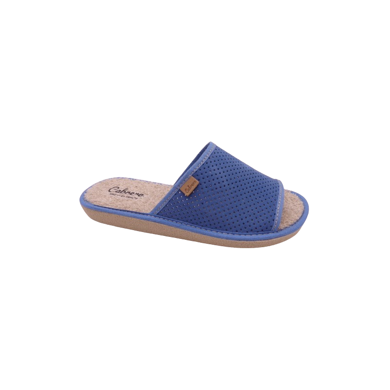 CABRERA 2427 AZUL AZAFATA - Zapatillas de casa para mujer de verano en microfibra picada, planta acolchada