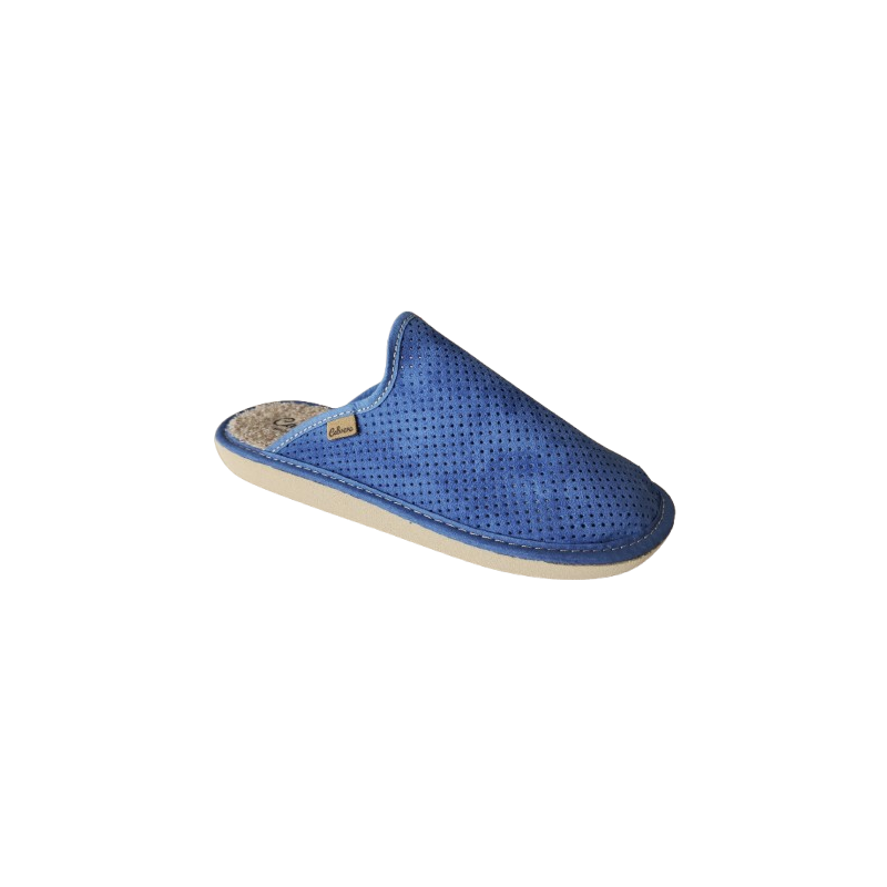CABRERA 2428 AZUL AZAFATA - Zapatillas de casa para mujer de primavera con la puntera cerrada en microfibra picada